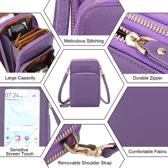 Crossbody Phone Purse Touch Screen Bag 3 Tiers - Multiple Colors - Picture 10 of 16